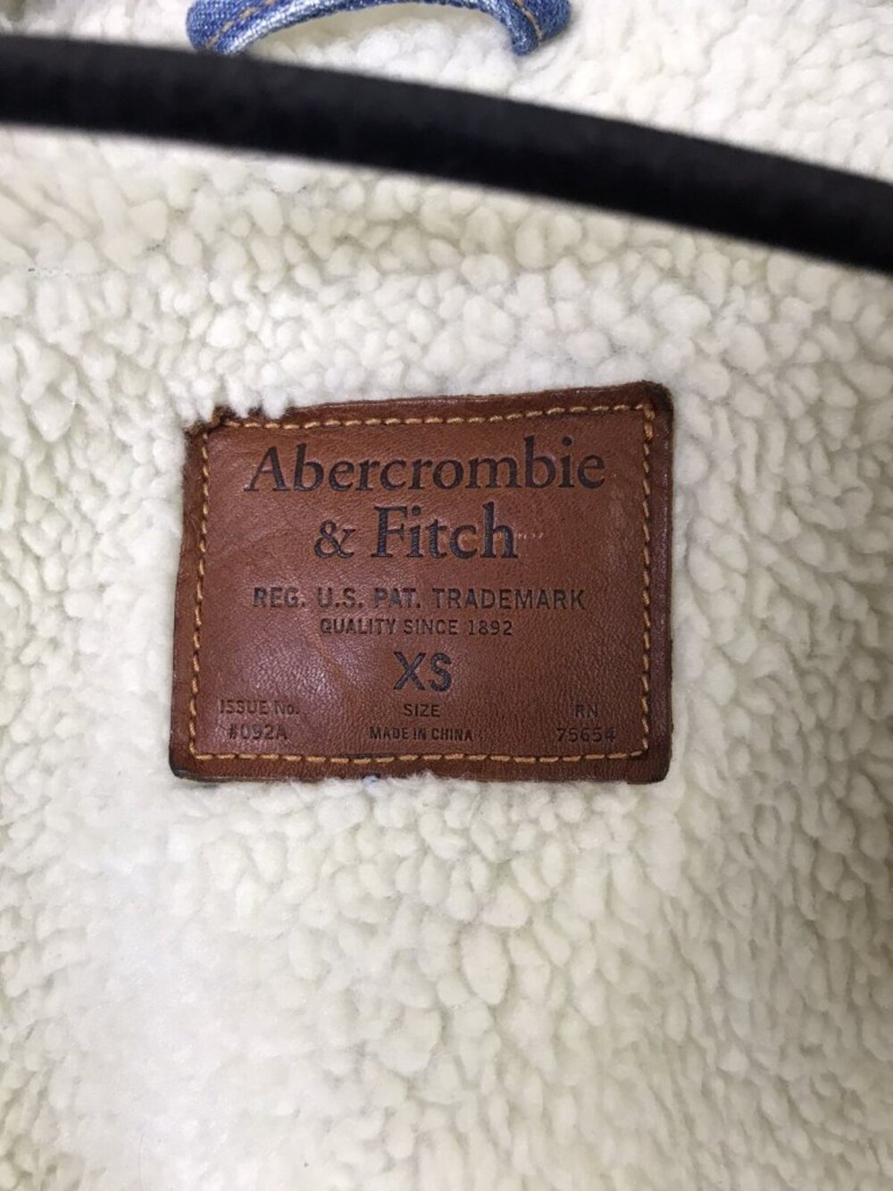 Abercrombie & Fitch Men's Sz XS A&F Denim Sherpa Lined jeans jean jacket - Picture 8 of 8